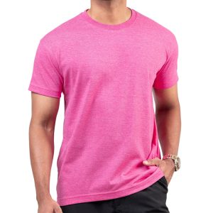 Bubblegum-Pink-Crew-Neck-T-Shirt