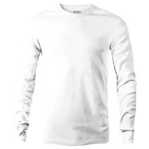 Cotton White Men's Long Sleeve T Shirt