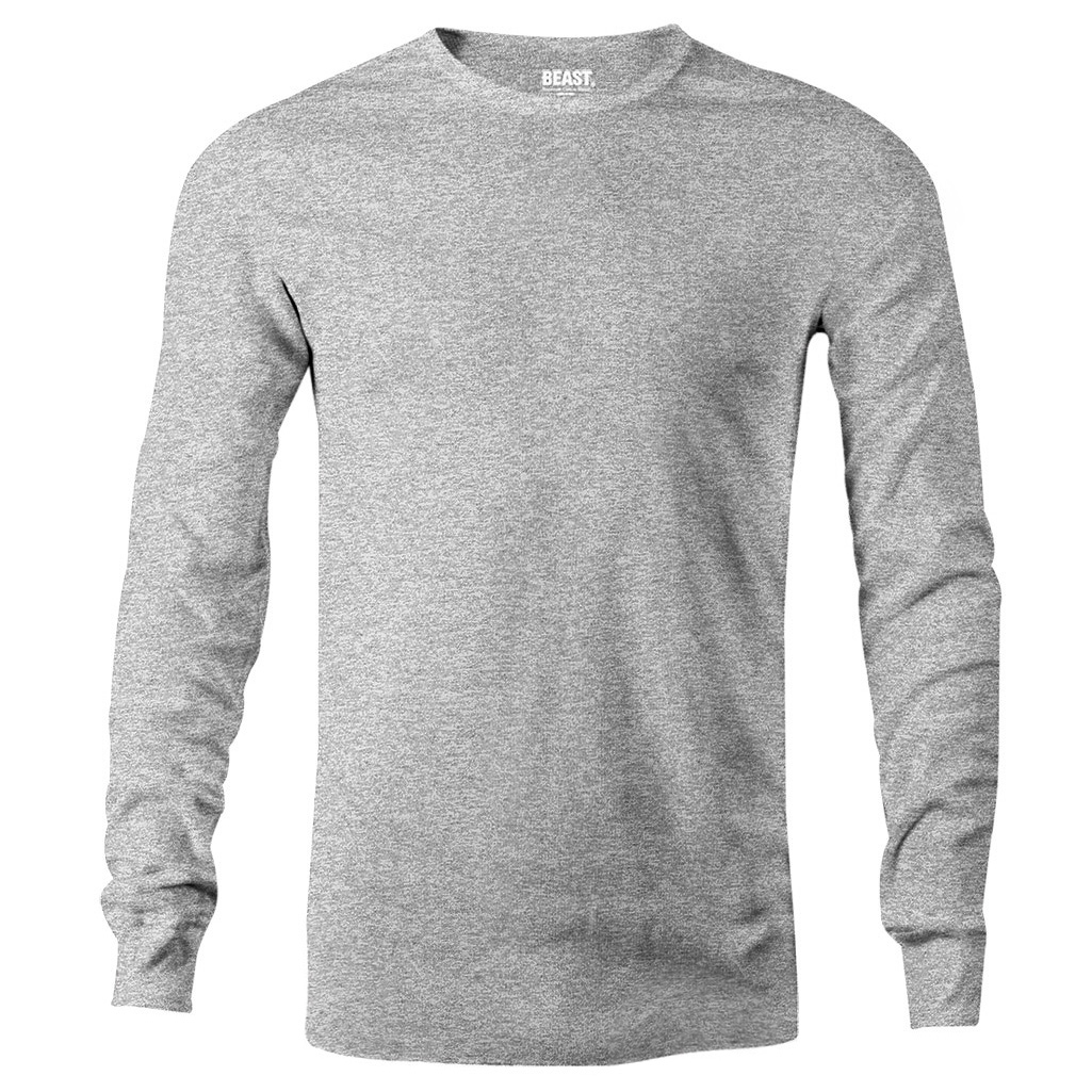 Grey Marl Men's Long Sleeve T Shirt | Premium Menswear at Best Value Prices