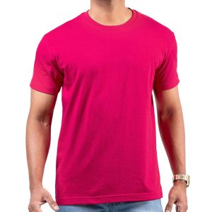 Hot Pink Men's Crew Neck T Shirt