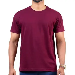 Maroon Men's Crew Neck T Shirt