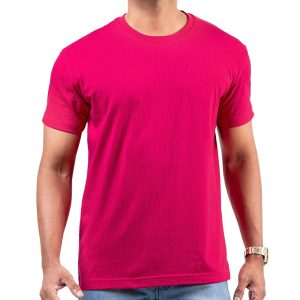 Men’s Hot Pink Crew Neck T-Shirt in Sri Lanka – Casual Wear for Everyday Style