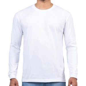 Men’s Cotton White Long Sleeve T-Shirt in Sri Lanka – Casual Wear for Everyday Style