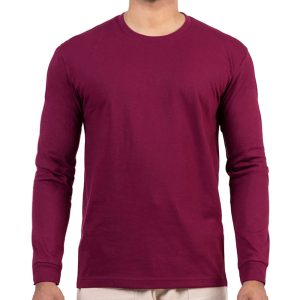 Men’s Maroon Long Sleeve T-Shirt in Sri Lanka – Casual Wear for Everyday Style