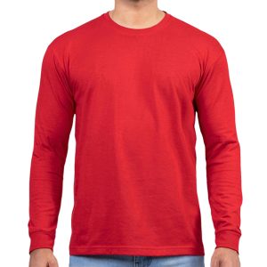 Men’s Scarlet Red Long Sleeve T-Shirt in Sri Lanka – Casual Wear for Everyday Style