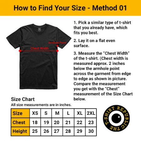 Men's T Shirts - Size Guide - Method 01