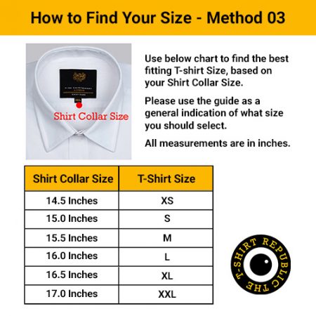 Men's T Shirts - Size Guide - Method 03