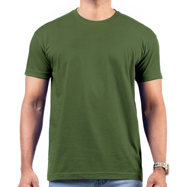 Men’s Army Green Crew Neck T-Shirt in Sri Lanka – Casual Wear for Everyday Style