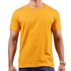 Men’s Mustard Crew Neck T-Shirt in Sri Lanka – Casual Wear for Everyday Style