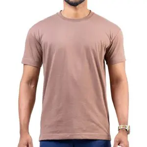 Safari Brown Men's Crew Neck T Shirt