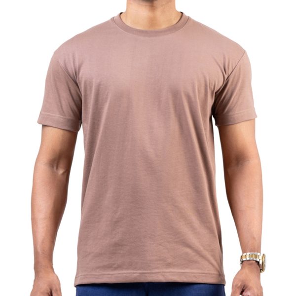 Men’s Safari Brown Crew Neck T-Shirt in Sri Lanka – Casual Wear for Everyday Style