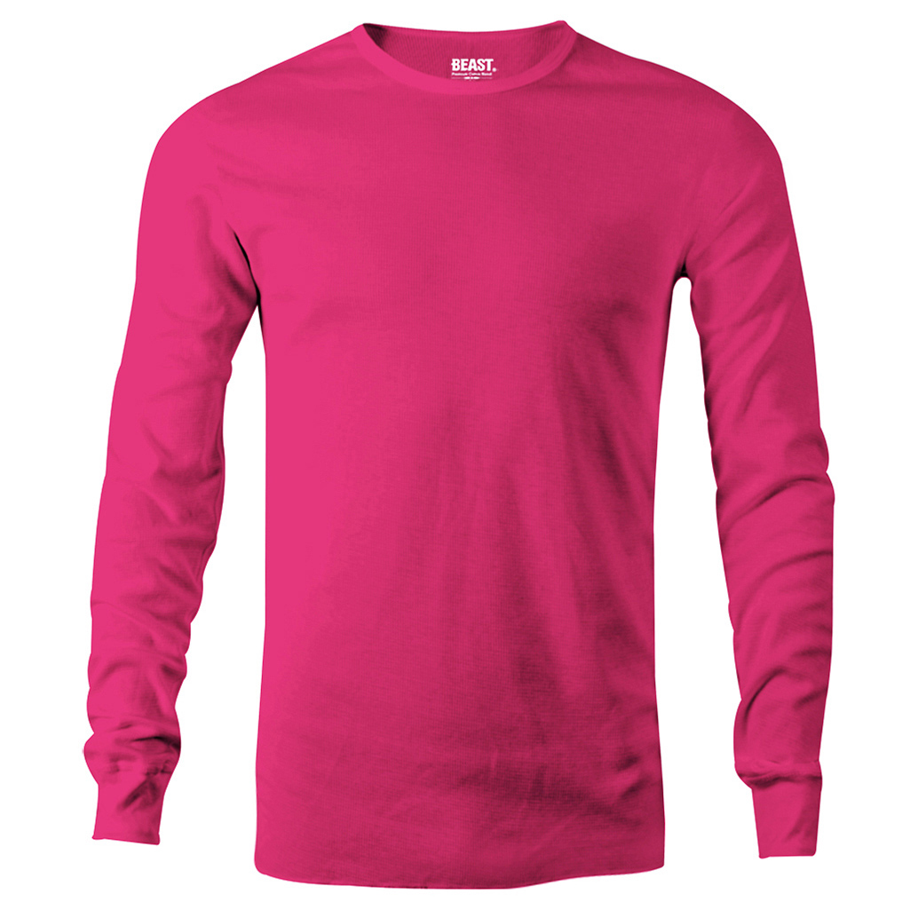 Hot Pink Men's Long Sleeve T Shirt  Premium Menswear at Best Value Prices