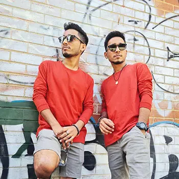 Models on Red Long Sleeve T Shirts 108