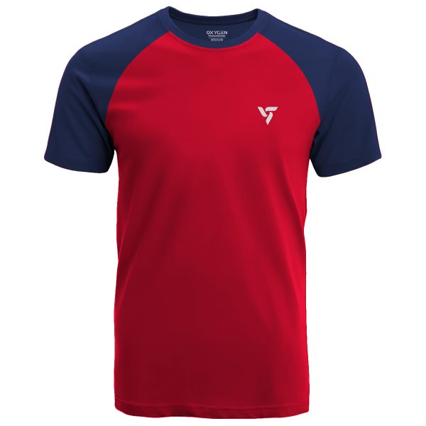 Electric Red & Navy Blue Sports T-Shirt