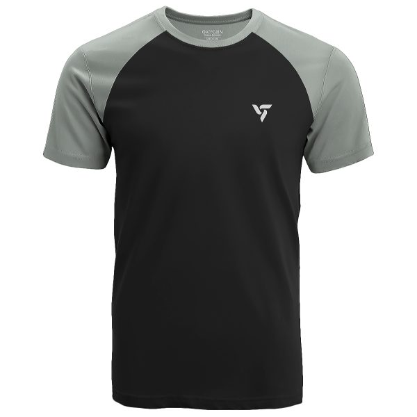 Jet Black & Cloud Grey Sports T-Shirt