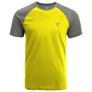 Neon Yellow & Steel Grey Sports T-Shirt