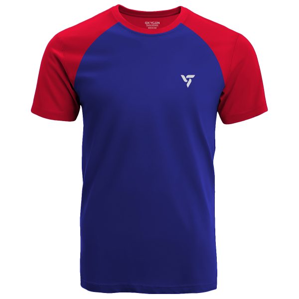 Royal Blue & Electric Red Sports T-Shirt