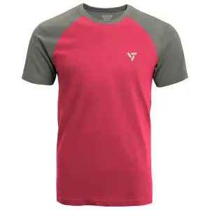 Salmon Pink & Steel Grey Sports T Shirt