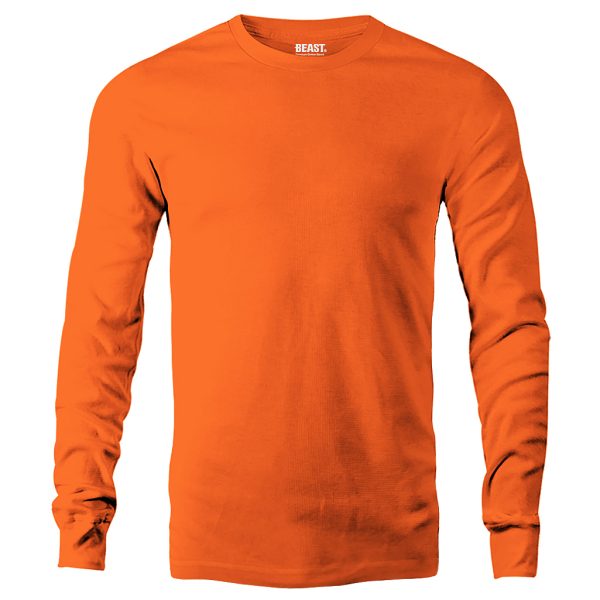 Blaze-Orange-Mens-Long-Sleeve-T-Shirt