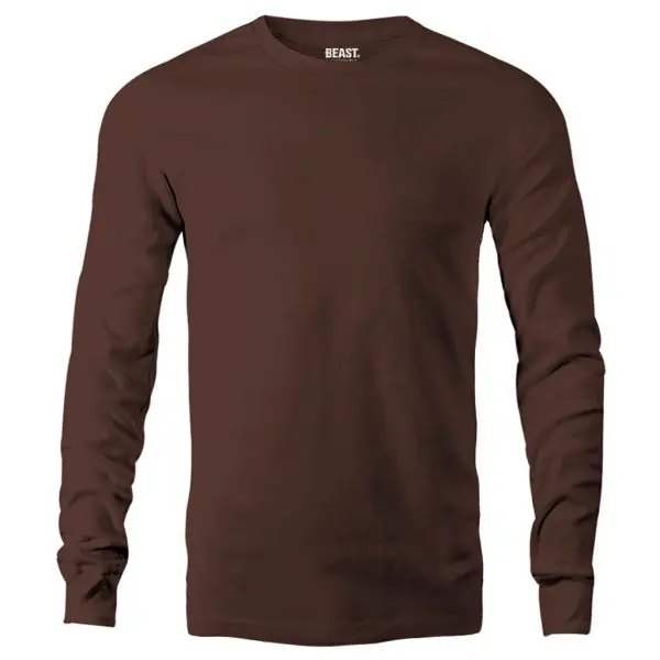 Chocolate-Brown-Long-Sleeve-T-Shirt