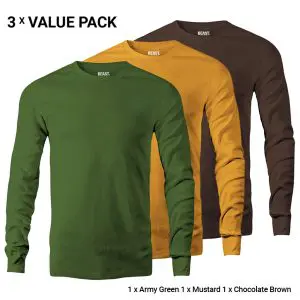 Men's Long Sleeve T Shirts Bundle Pack 0025