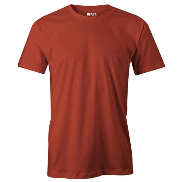 Brick-Orange-Crew-Neck-T-Shirt