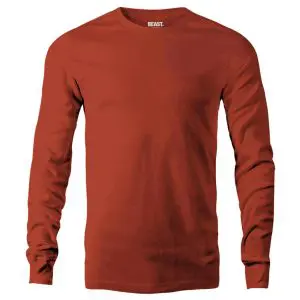 Brick Orange Men's Long Sleeve T Shirt