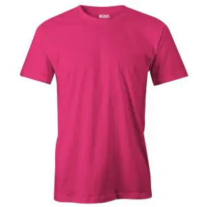 Hot Pink Men's Crew Neck T Shirt