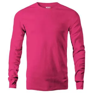 Hot Pink Men's Long Sleeve T Shirt