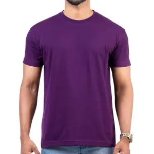 Purple Men's Crew Neck T Shirt