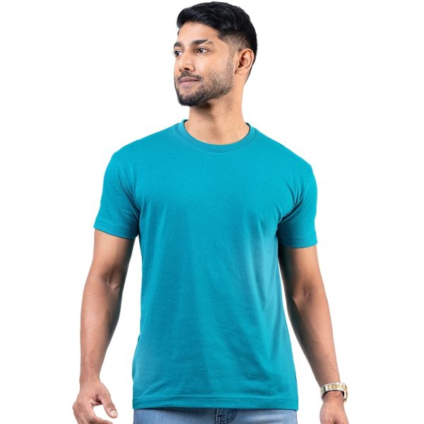 Teal-Blue-Crew-Neck-T-Shirt-13