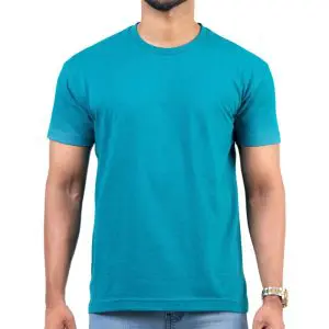 Teal Blue Men's Crew Neck T Shirt