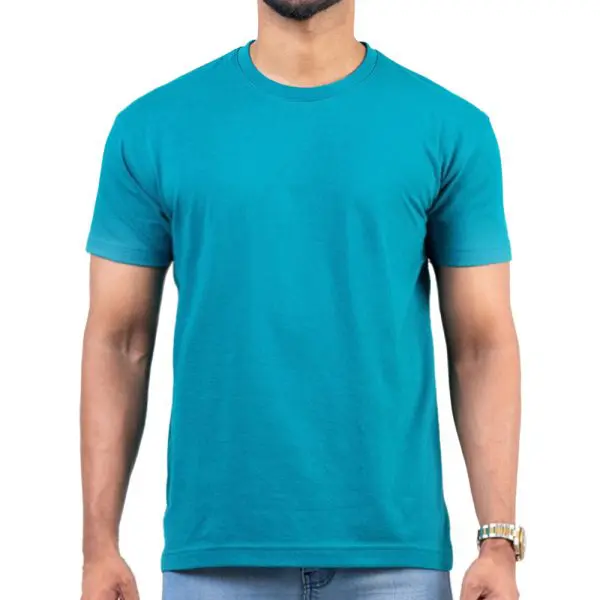 Teal-Blue-Crew-Neck-T-Shirt-17