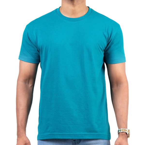 Teal-Blue-Crew-Neck-T-Shirt
