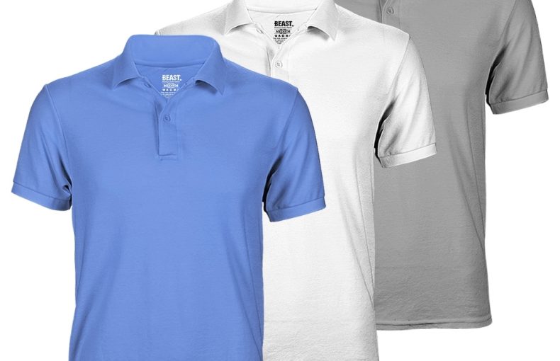 3-Pack Polo T-Shirts for Men – Sky Blue, Cotton White, Misty Grey – T-Shirt Republic Sri Lanka