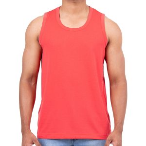 Coral Red Casual Tank Top